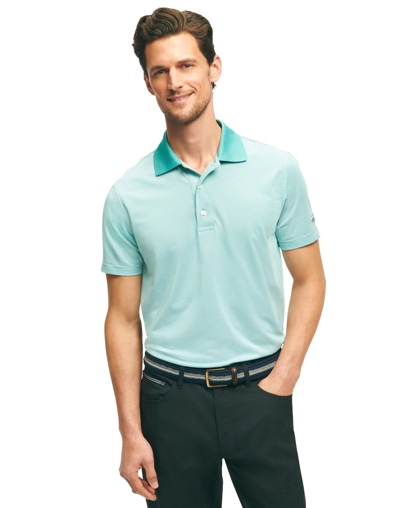 Men's Stretch Performance Stripe Golf Polo