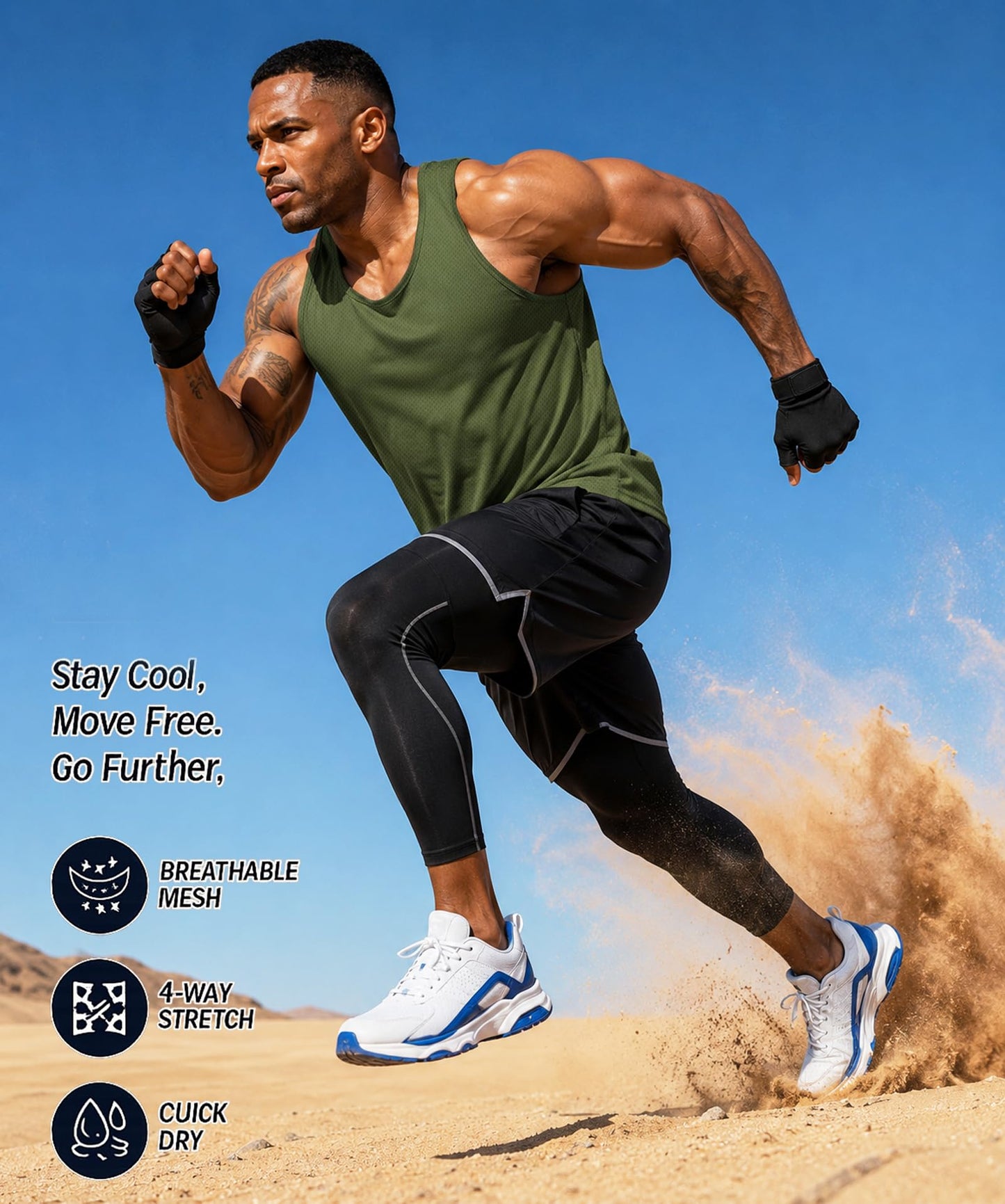 Men's Dry Fit Athletic Tank Tops 5 Pack