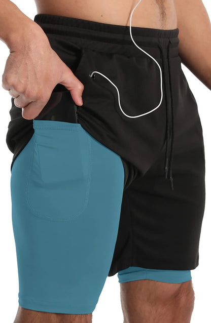 Men's 2-In-1 Compression Running Shorts