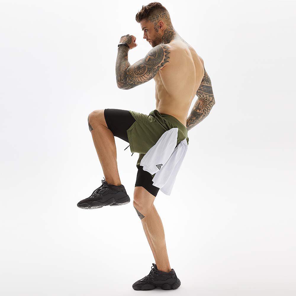 Men's 2-In-1 Athletic Running Shorts