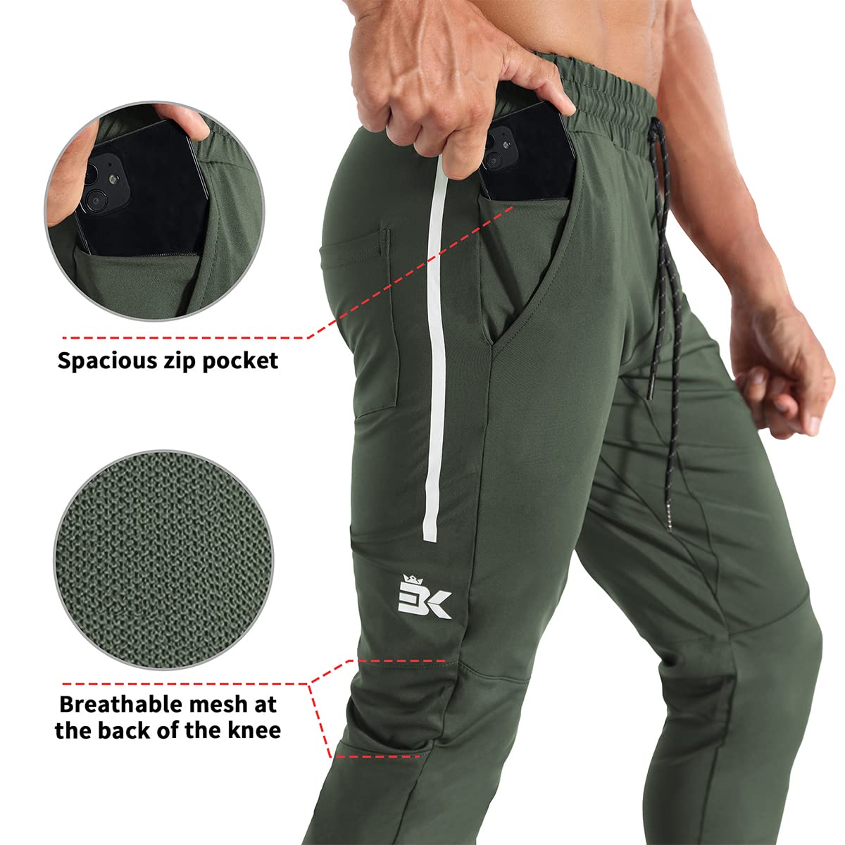 Men's Lightweight Quick-Dry Athletic Joggers