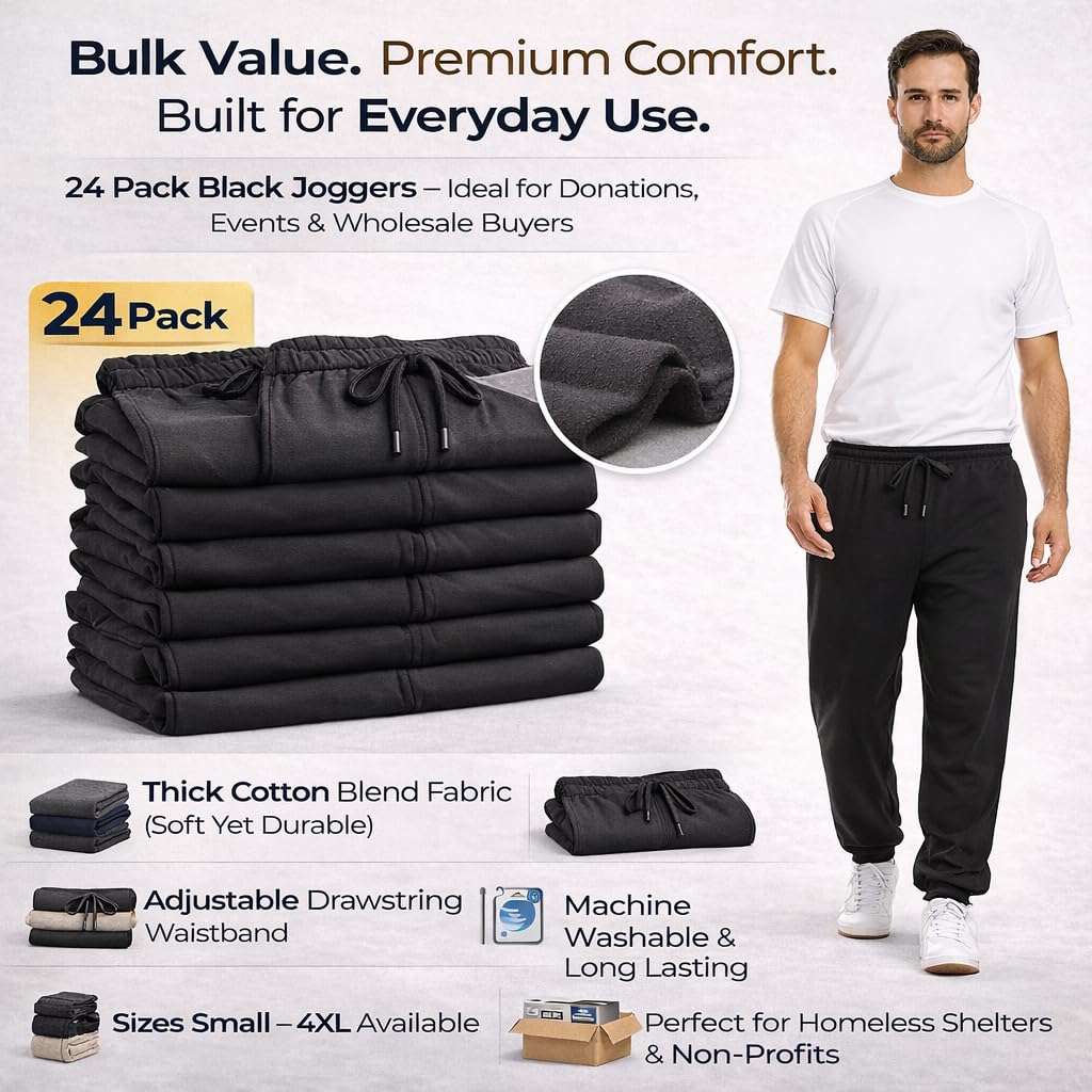 Men's Black Bulk Jogger Sweatpants Pack