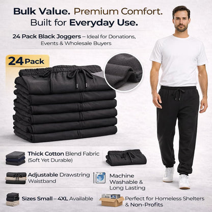 Men's Black Bulk Jogger Sweatpants Pack
