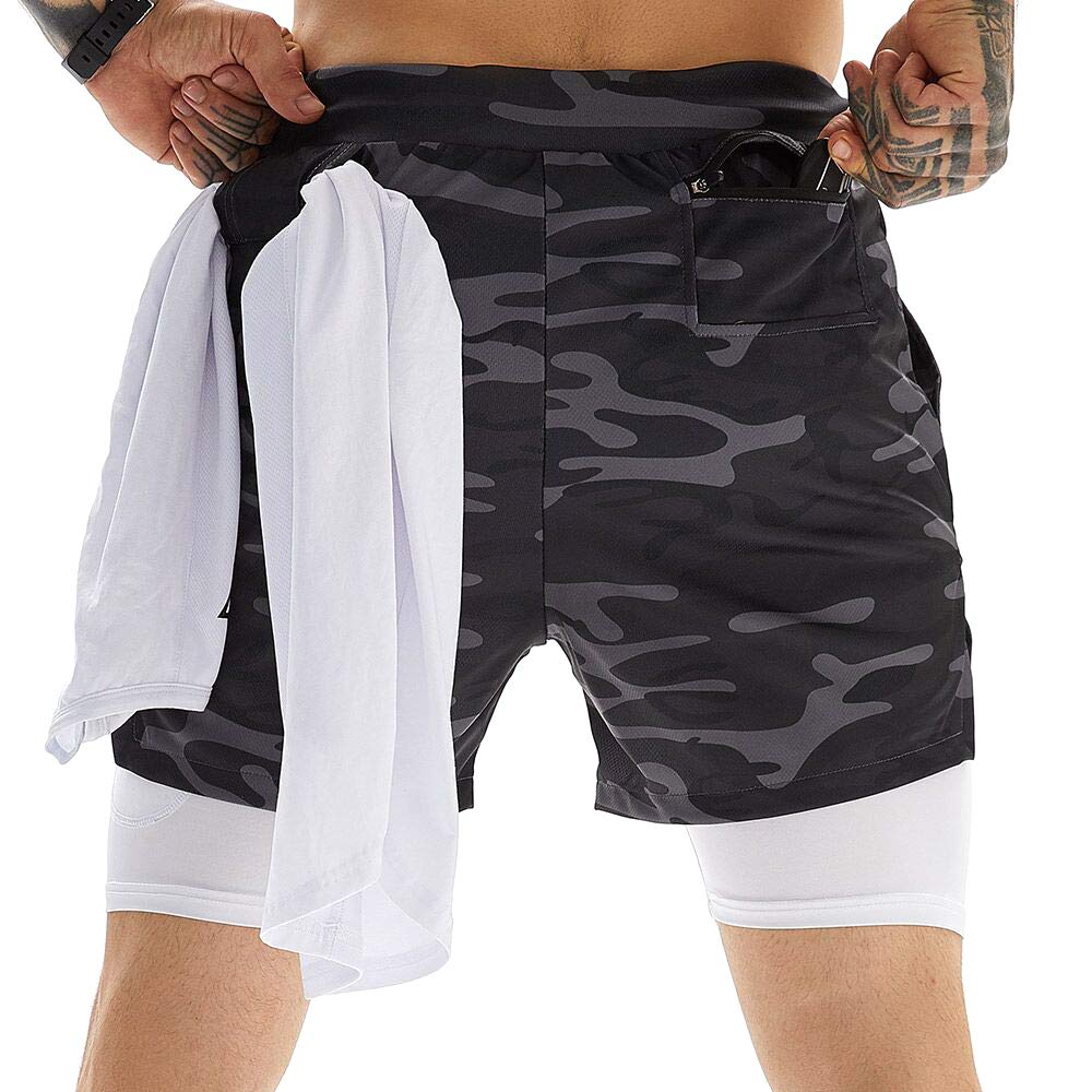 Men's 2-In-1 Athletic Running Shorts