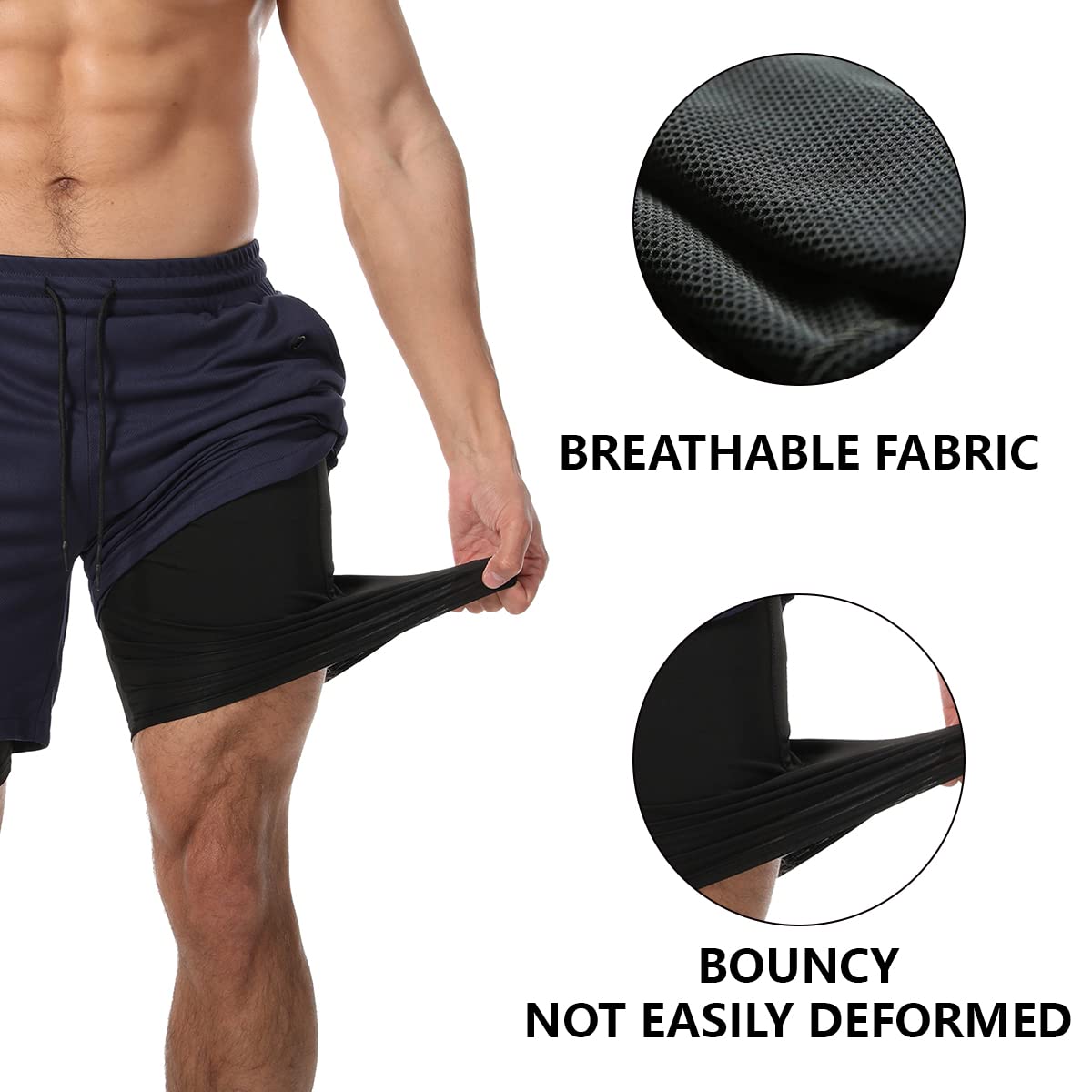 Men's 2-In-1 Compression Running Shorts