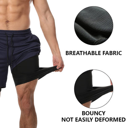 Men's 2-In-1 Compression Running Shorts