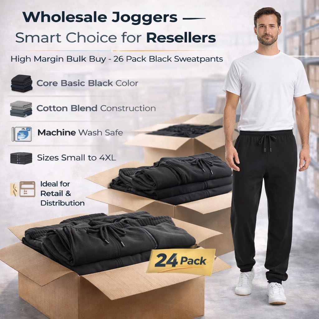 Men's Black Bulk Jogger Sweatpants Pack