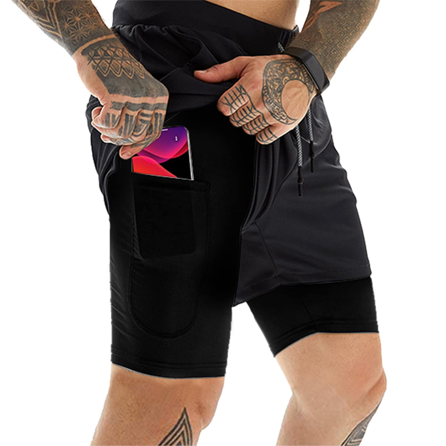 Men's 2-In-1 Athletic Running Shorts
