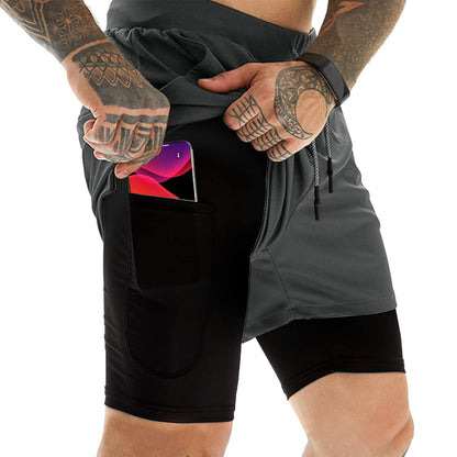 Men's 2-In-1 Athletic Running Shorts
