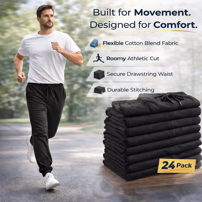 Men's Black Bulk Jogger Sweatpants Pack