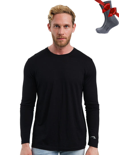 Men's Merino Wool Thermal Base Layer Shirt
