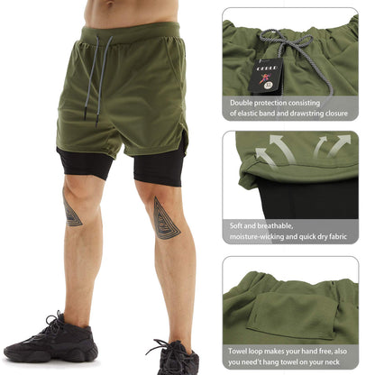 Men's 2-In-1 Athletic Running Shorts