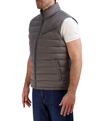 Cole Haan Men's Quilted Puffer Vest With Chest Zip Pocket