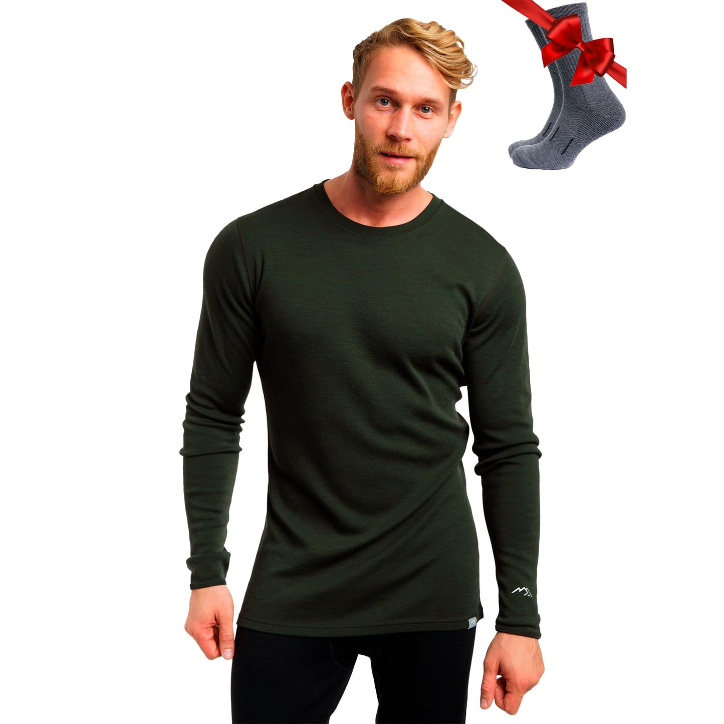 Men's Merino Wool Thermal Base Layer Shirt