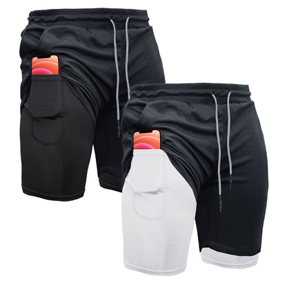 Men's 2-In-1 Athletic Running Shorts
