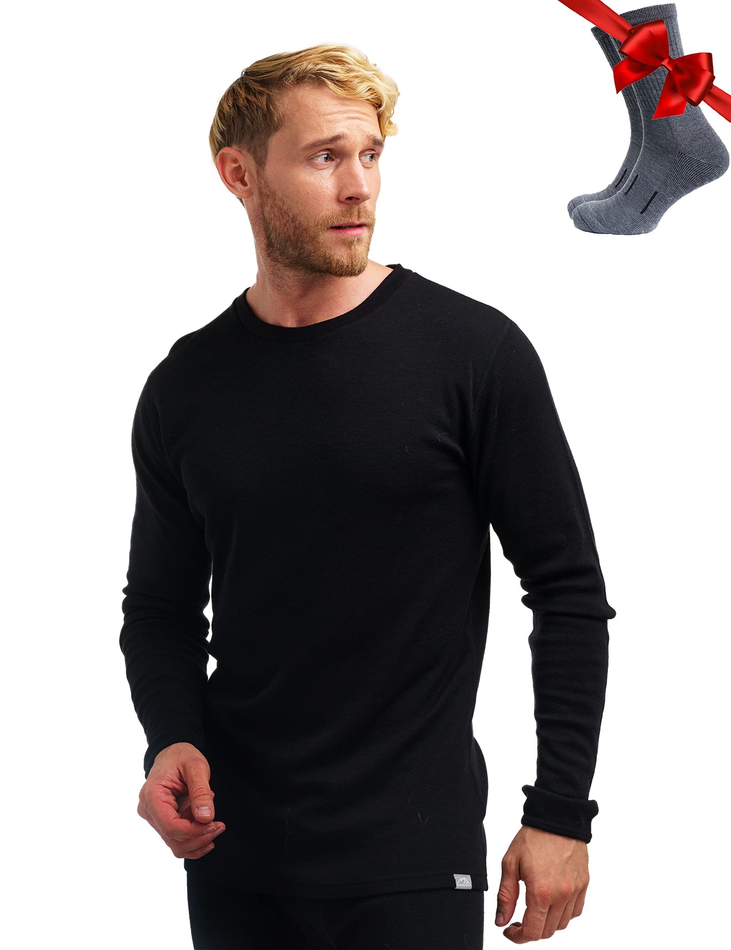 Men's Merino Wool Thermal Base Layer Shirt