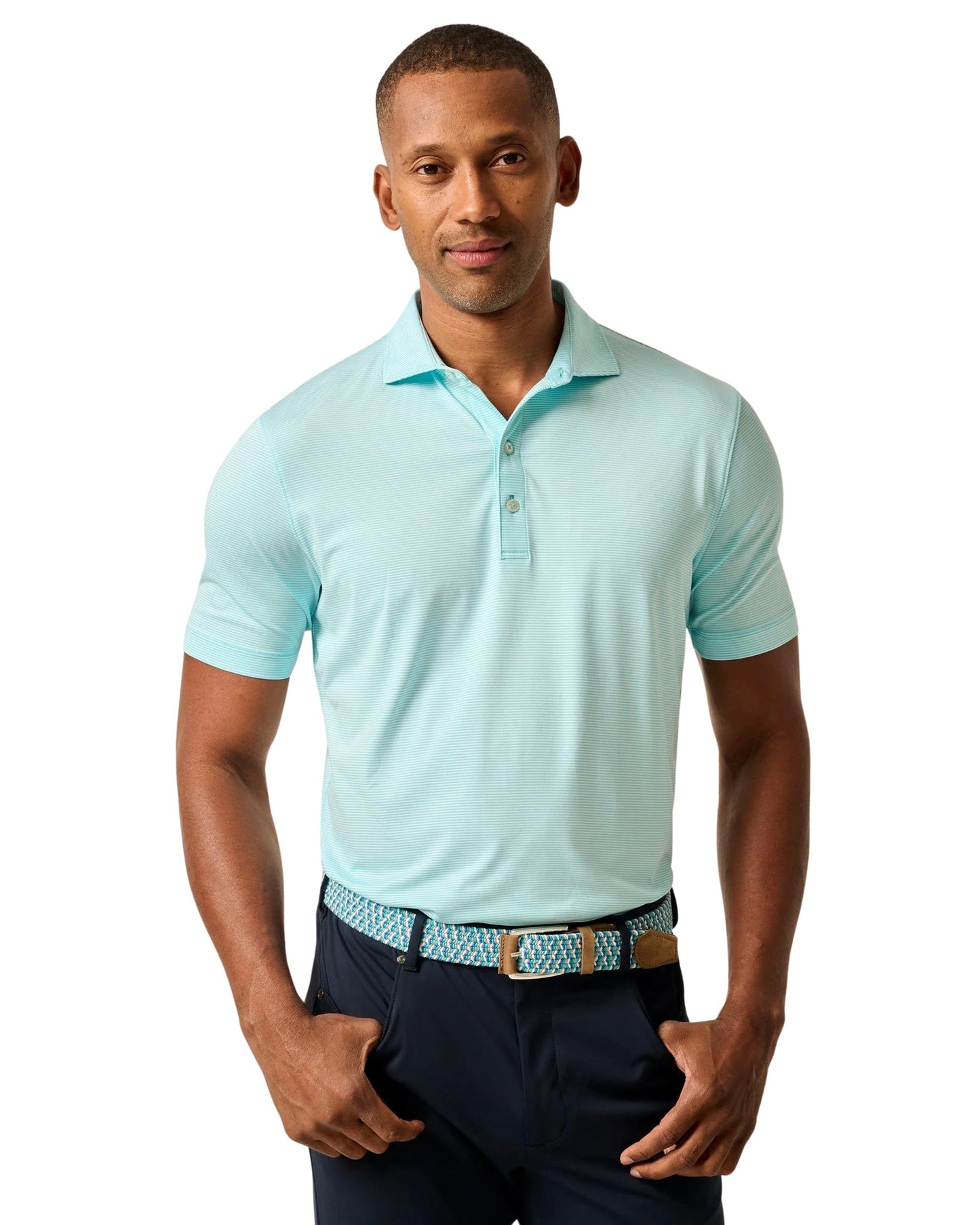 Men's Striped Stretch Performance Polo Shirt