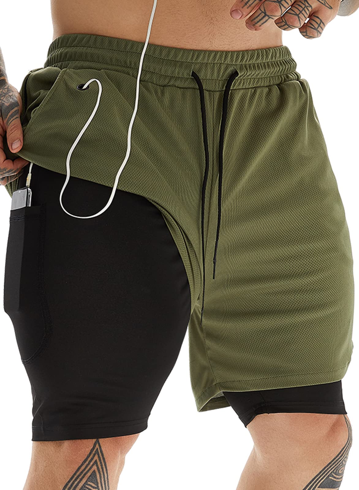 Men's 2-In-1 Compression Running Shorts