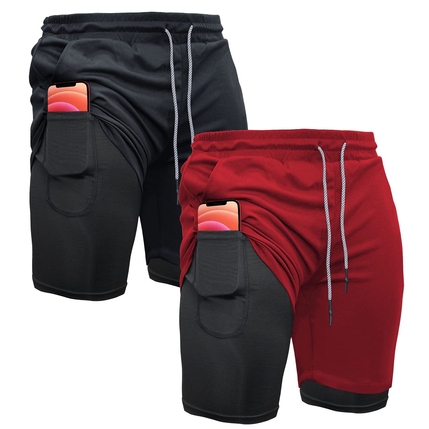 Men's 2-In-1 Athletic Running Shorts