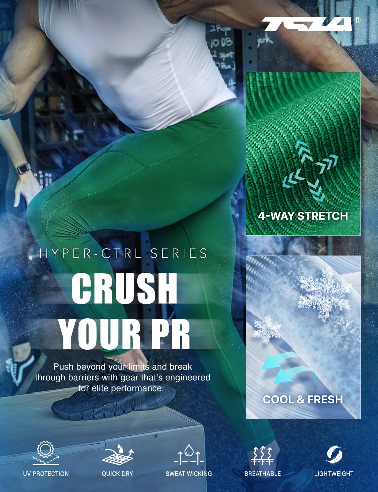 Men's Cool Dry Compression Running Tights