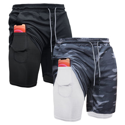 Men's 2-In-1 Athletic Running Shorts