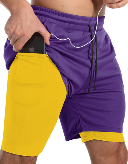 Men's 2-In-1 Compression Running Shorts