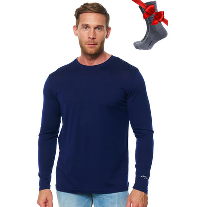Men's Merino Wool Thermal Base Layer Shirt