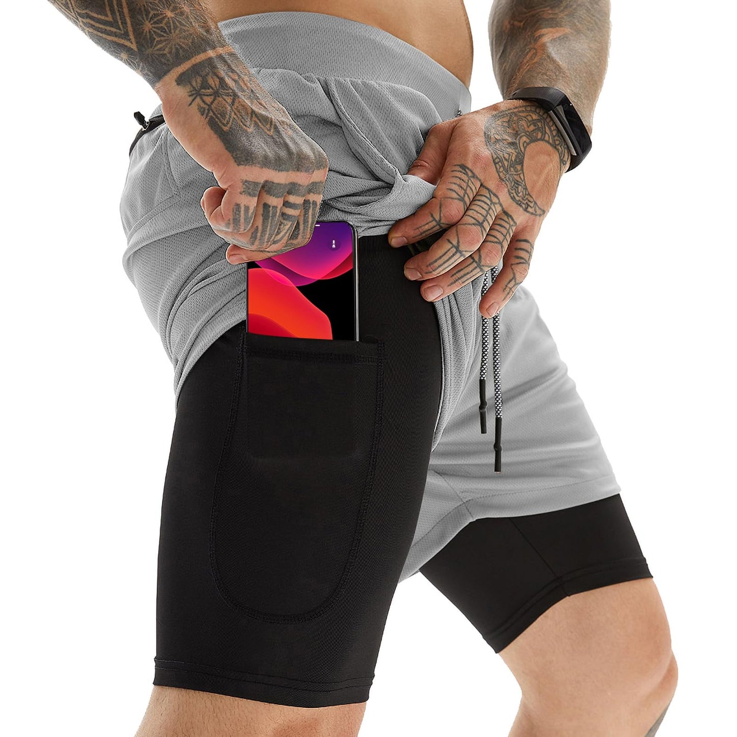 Men's 2-In-1 Athletic Running Shorts