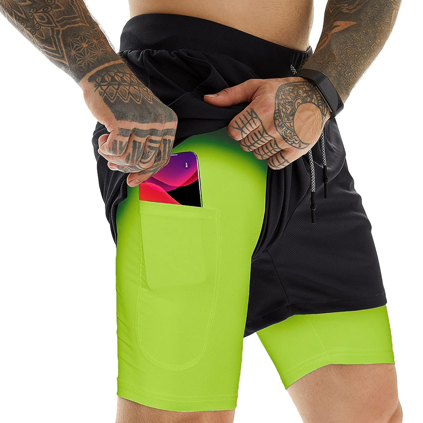 Men's 2-In-1 Athletic Running Shorts