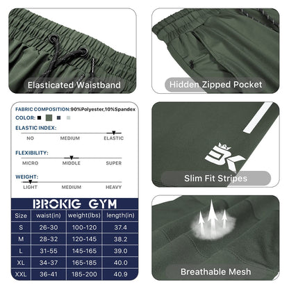 Men's Lightweight Quick-Dry Athletic Joggers