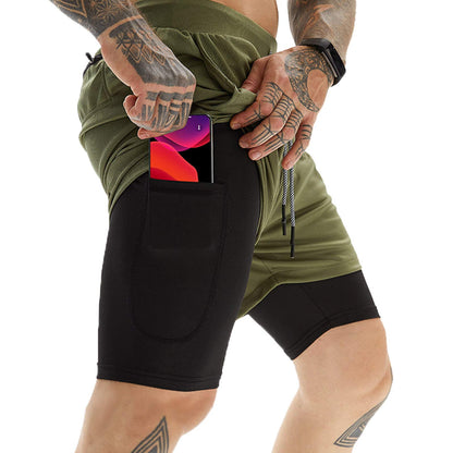 Men's 2-In-1 Athletic Running Shorts