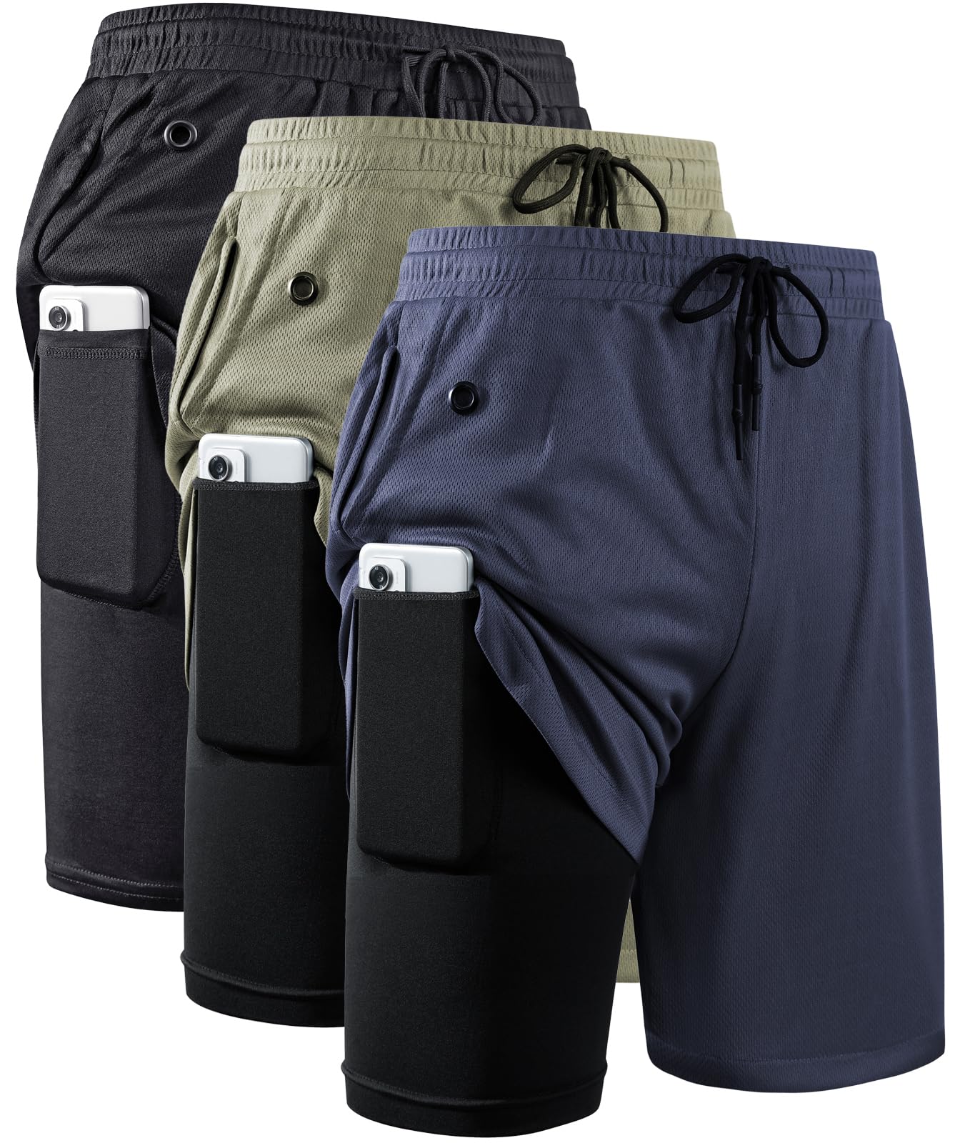Men's 2-In-1 Compression Running Shorts