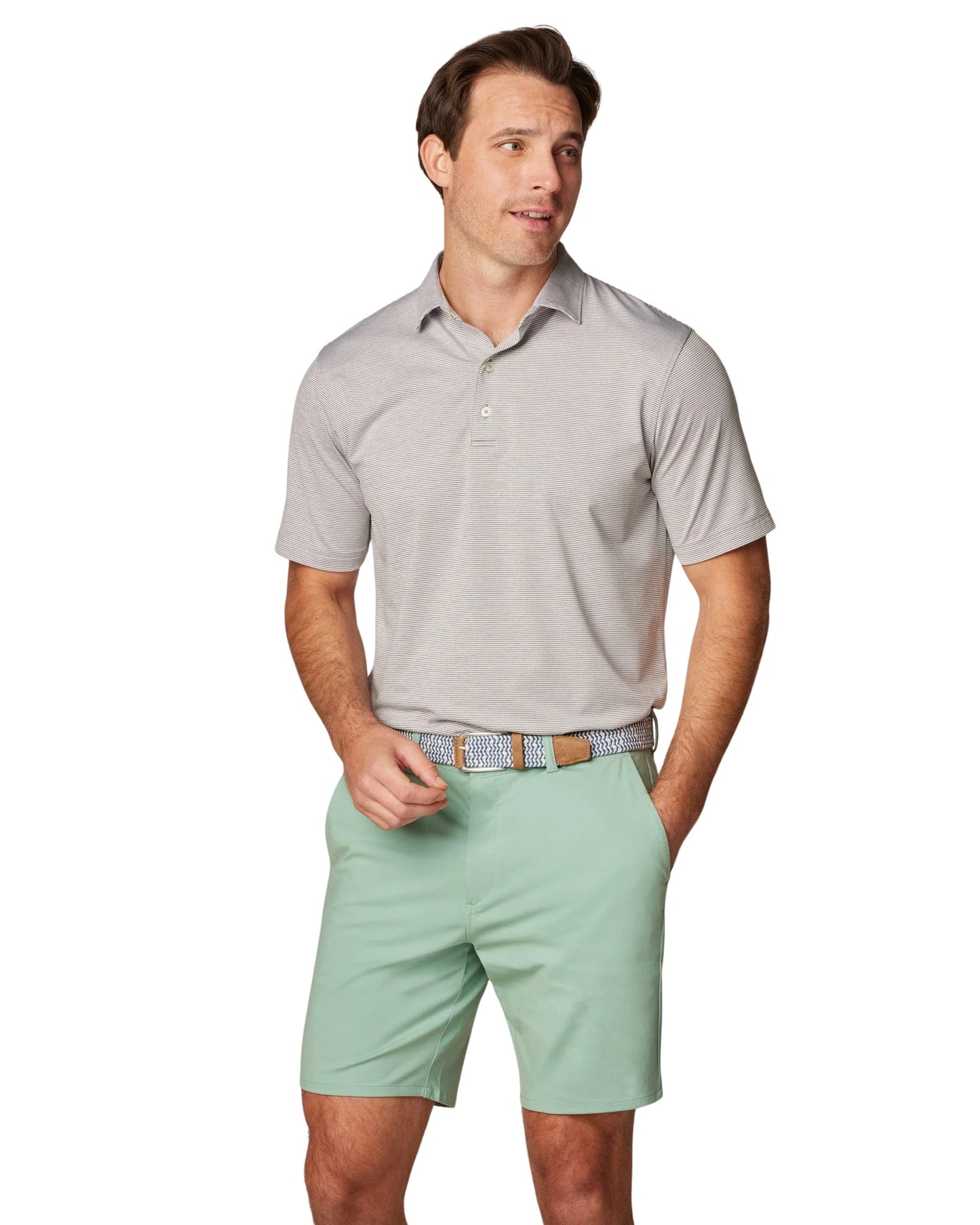 Men's Striped Stretch Performance Polo Shirt