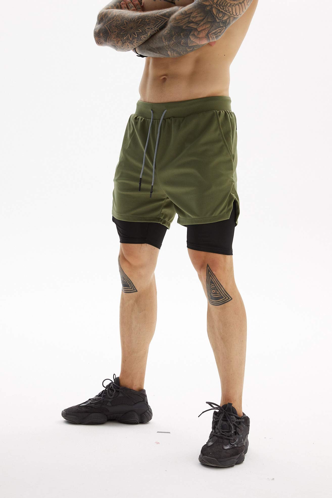 Men's 2-In-1 Athletic Running Shorts