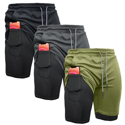 Men's 2-In-1 Athletic Running Shorts