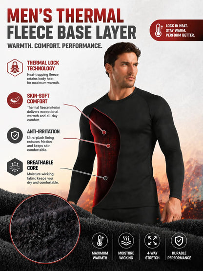 Men's Fleece Lined Thermal Compression Shirt