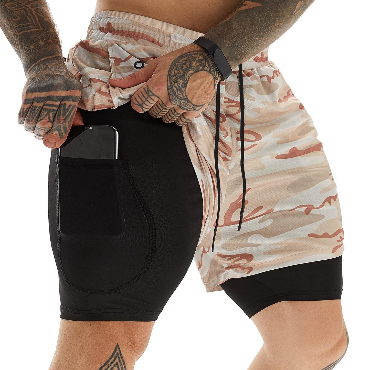Men's 2-In-1 Compression Running Shorts