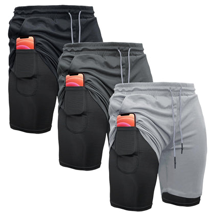 Men's 2-In-1 Athletic Running Shorts