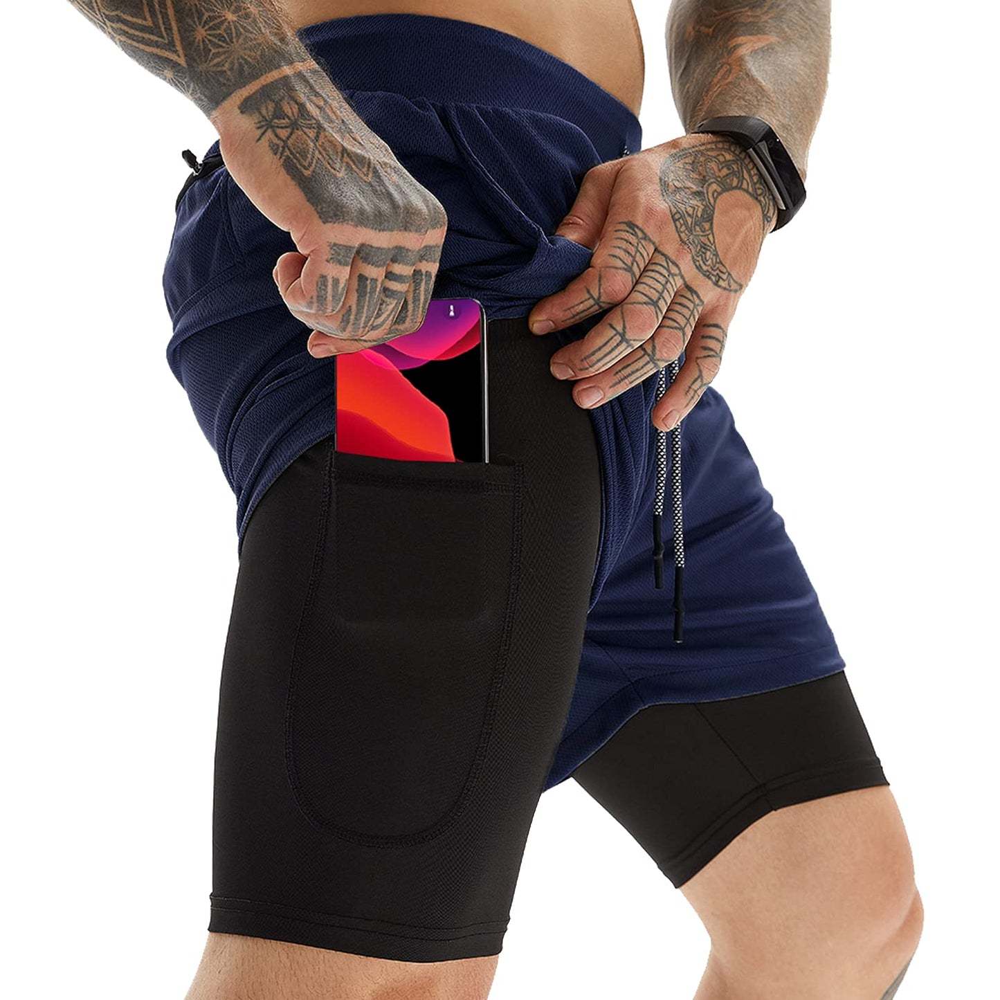 Men's 2-In-1 Athletic Running Shorts