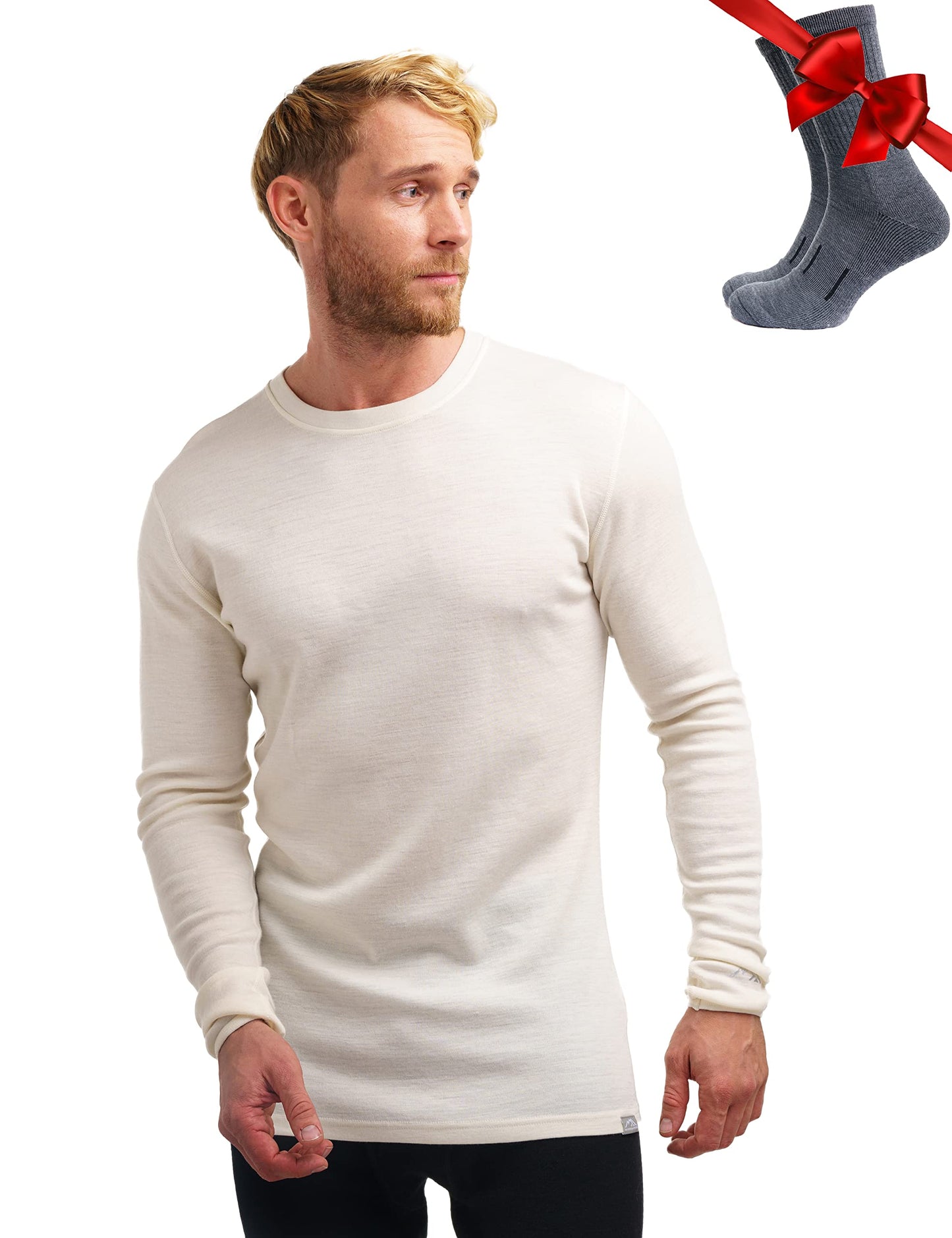 Men's Merino Wool Thermal Base Layer Shirt