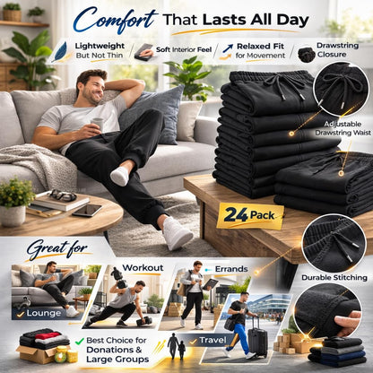 Men's Black Bulk Jogger Sweatpants Pack