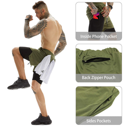 Men's 2-In-1 Athletic Running Shorts