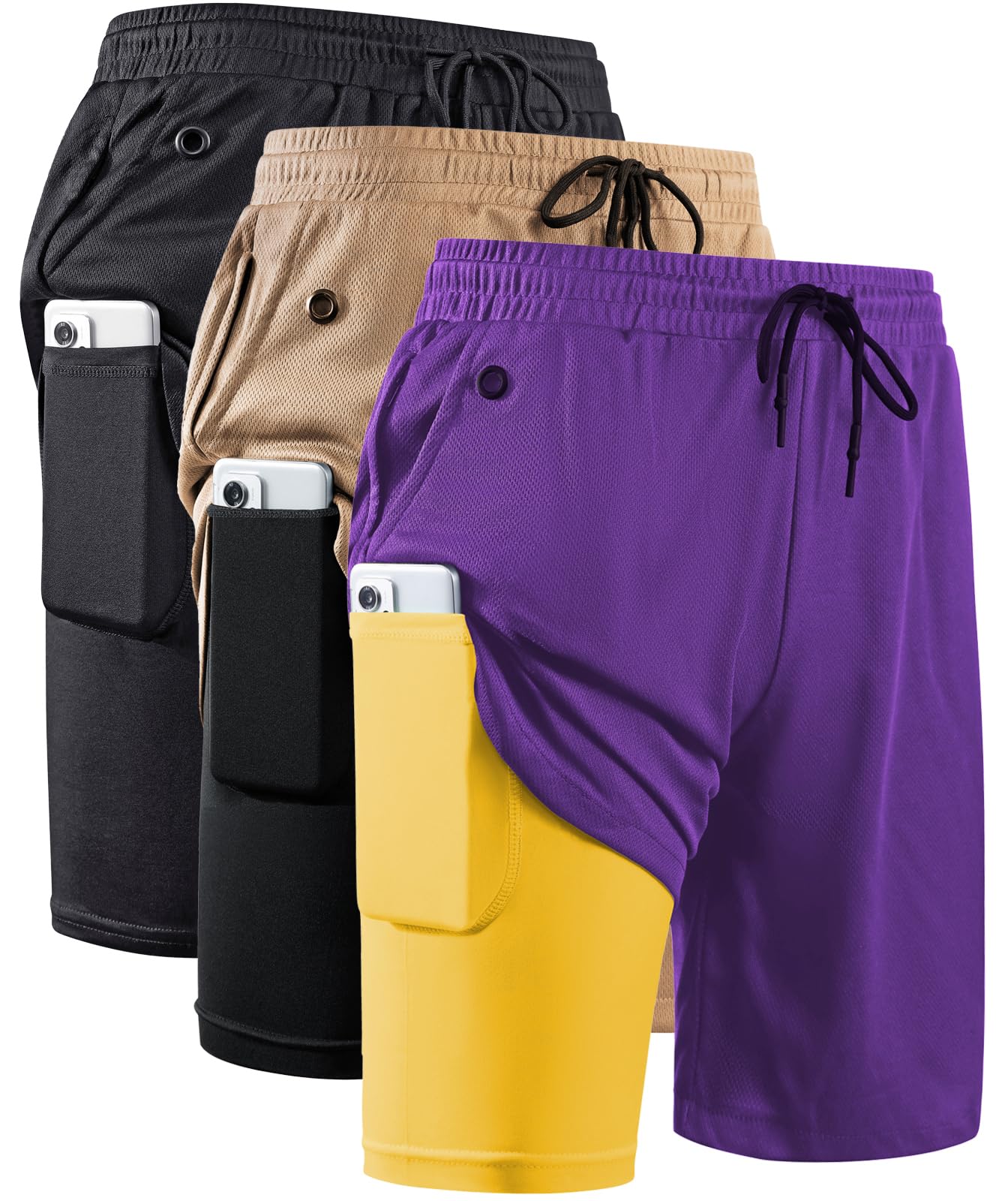 Men's 2-In-1 Compression Running Shorts