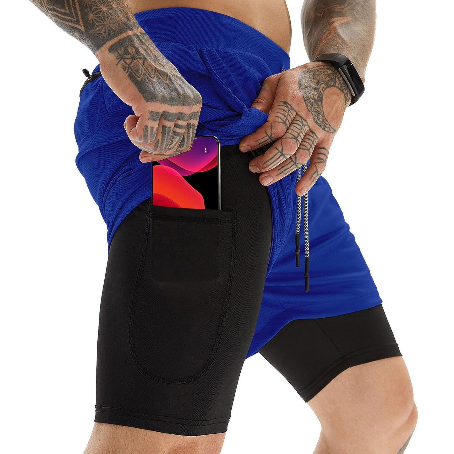 Men's 2-In-1 Athletic Running Shorts