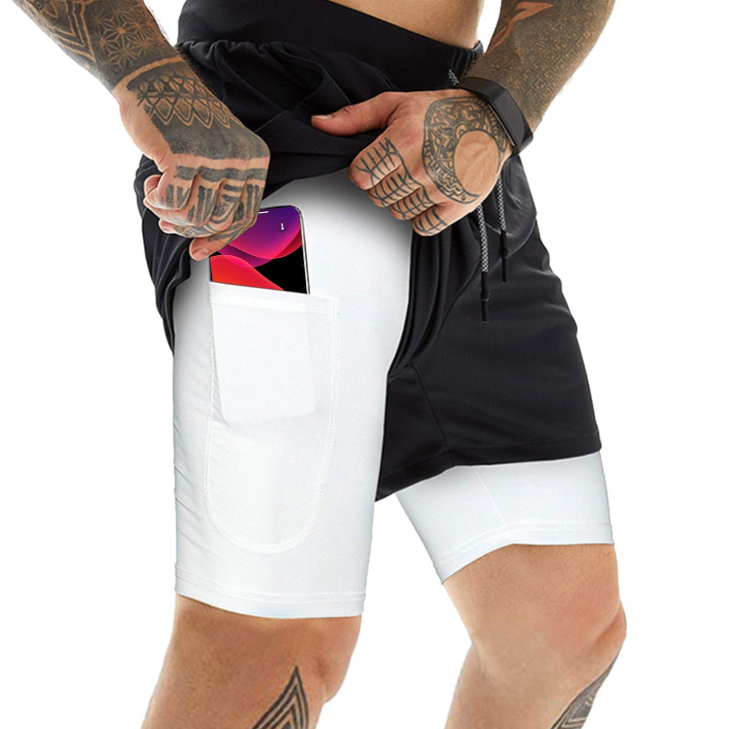 Men's 2-In-1 Athletic Running Shorts