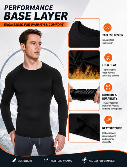 Men's Fleece Lined Thermal Compression Shirt