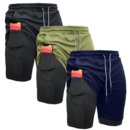 Men's 2-In-1 Athletic Running Shorts