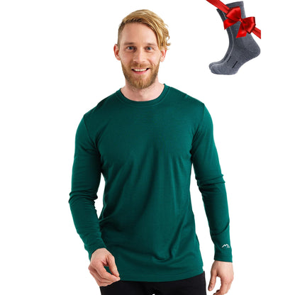 Men's Merino Wool Thermal Base Layer Shirt
