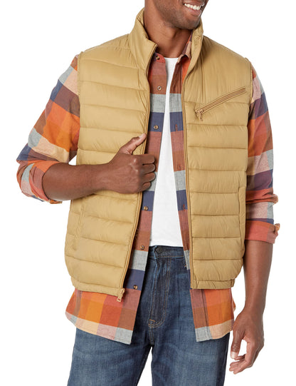 Cole Haan Men's Quilted Puffer Vest With Chest Zip Pocket