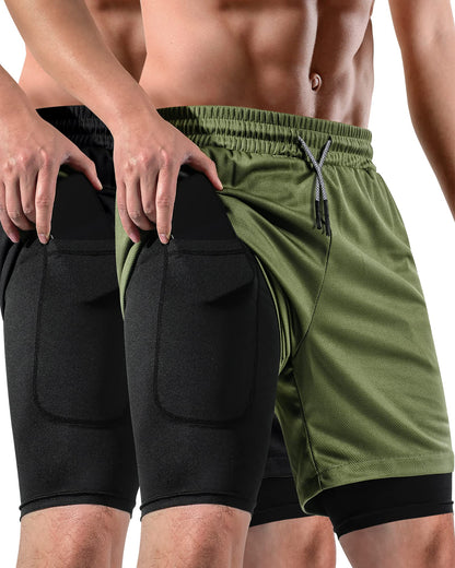 Men's 2-In-1 7 Inch Workout Shorts